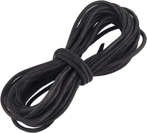 GORGECRAFT 5m x 3mm Cowhide Leather Cord Round Genuine Leather Rope Saddle Brown Natural Yak Hide Strings for Bracelet Necklace Jewelry Making Baseball Gloves Shoe Lace DIY Crafts Accessories in Saudi Arabia