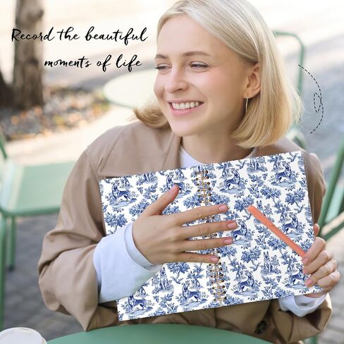 LADOCK French Country German Shepherd Spiral Notebook Journal, German Shepherd Gifts for Women Men, Blue and White Chinoiserie Dog Notebook, Grandmillennial Dog Journal, 5.5x8.3 in Saudi Arabia