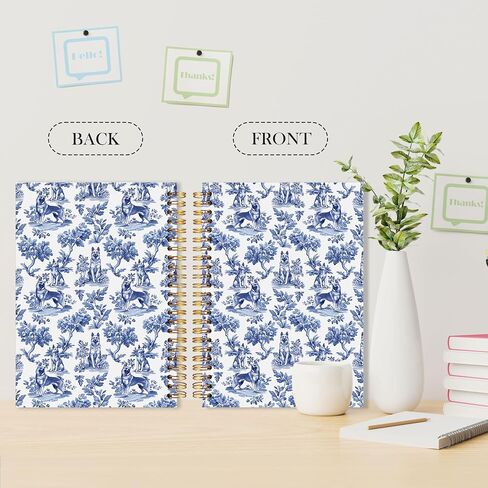 LADOCK French Country German Shepherd Spiral Notebook Journal, German Shepherd Gifts for Women Men, Blue and White Chinoiserie Dog Notebook, Grandmillennial Dog Journal, 5.5x8.3 in Saudi Arabia