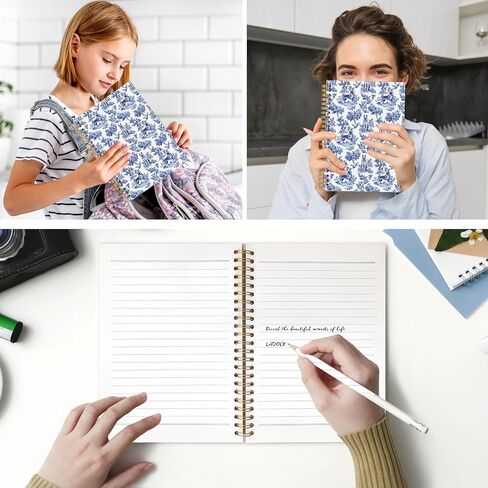 LADOCK French Country German Shepherd Spiral Notebook Journal, German Shepherd Gifts for Women Men, Blue and White Chinoiserie Dog Notebook, Grandmillennial Dog Journal, 5.5x8.3 in Saudi Arabia