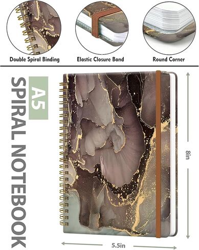 Spiral Journal Notebook for Women, Hardcover A5 College Ruled Notebook, 120 Pages, Thick Paper, Cute Lined Journal for School, Office & Work, 6 x 8.4 in(Bright Skull Star) in Kuwait