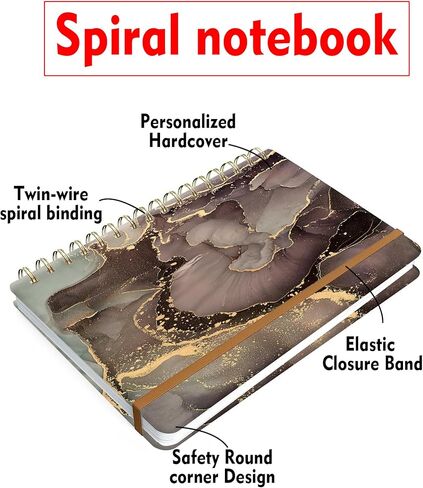 Spiral Journal Notebook for Women, Hardcover A5 College Ruled Notebook, 120 Pages, Thick Paper, Cute Lined Journal for School, Office & Work, 6 x 8.4 in(Bright Skull Star) in Kuwait