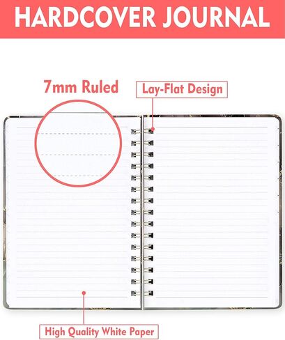 Spiral Journal Notebook for Women, Hardcover A5 College Ruled Notebook, 120 Pages, Thick Paper, Cute Lined Journal for School, Office & Work, 6 x 8.4 in(Bright Skull Star) in Kuwait