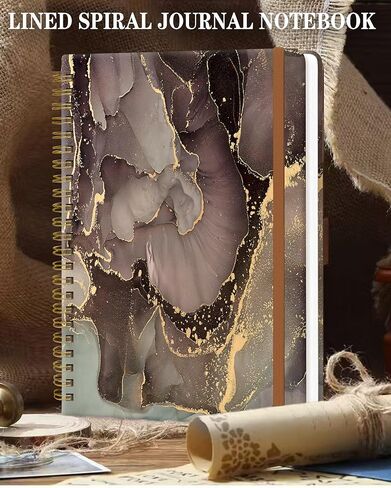 Spiral Journal Notebook for Women, Hardcover A5 College Ruled Notebook, 120 Pages, Thick Paper, Cute Lined Journal for School, Office & Work, 6 x 8.4 in(Bright Skull Star) in Kuwait