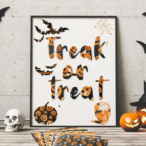 Whaline 24Pcs Halloween Pattern Paper Watercolor Scrapbook Paper Pumpkin Double Sided Decorative DIY Art Craft Paper For Card Making Scrapbook Photo Album Decor, 11.8 x 11.8 Inch in Saudi Arabia