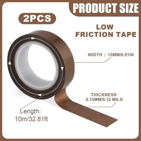 2 Rolls 0.51inx32.81ft PTFE Low Friction Tapes, Drawer Slide Glide Tape Abrasion Squeak Resistant Surface Protection Tape for Wood Drawer Cabinet Curtain Furniture(White) in Saudi Arabia