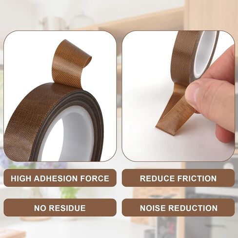 2 Rolls 0.51inx32.81ft PTFE Low Friction Tapes, Drawer Slide Glide Tape Abrasion Squeak Resistant Surface Protection Tape for Wood Drawer Cabinet Curtain Furniture(White) in Saudi Arabia