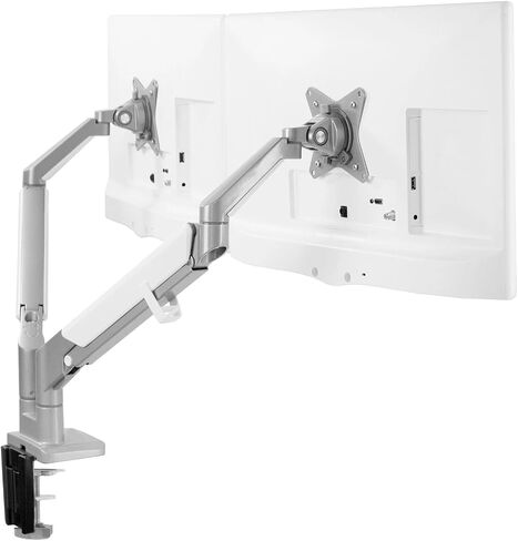 Aluminum Dual 17" to 32" Monitor Pneumatic Desk Mount - in Saudi Arabia