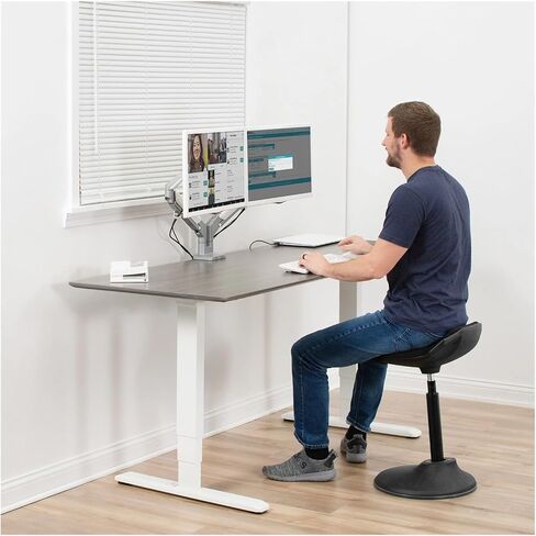 Aluminum Dual 17" to 32" Monitor Pneumatic Desk Mount - in Saudi Arabia