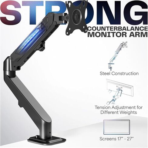 Single Monitor Balanced Desk Stand | Fits Screens 17 to 27 Inches in Saudi Arabia