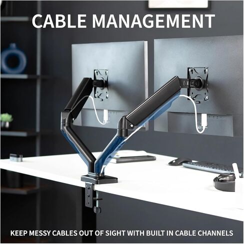Dual Mechanical Monitor Spring Desktop Stand | Suitable for Screens Under 32 inches - in Saudi Arabia