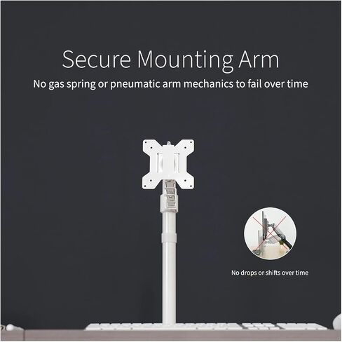 White Single Adjustable Monitor Desk Mount for 1 Computer Screen 38 Inch in Saudi Arabia