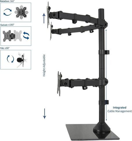 Quad Monitor Desktop Stand Independent Glass Stand | Quad Monitor Desktop Stand 4 Screens up to 27 inches in Saudi Arabia