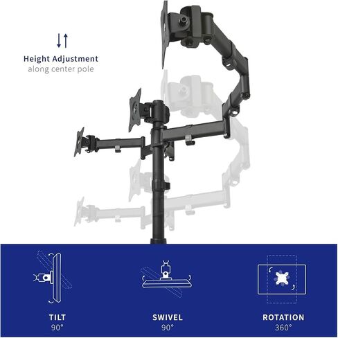 Triple Monitor Adjustable Mount for 3 Screens, 24 Inch in Saudi Arabia