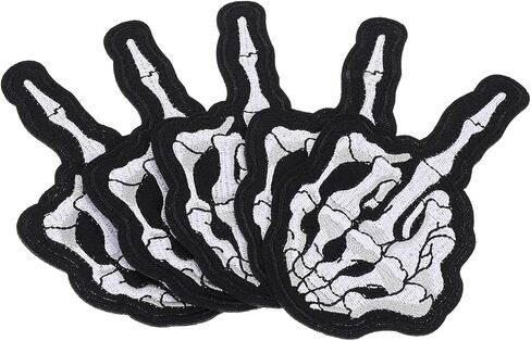 5 PCS HERMERON FARCED PATCH DOSSINGER SELTER ON ON ON IRON ON PATCHES SPATES Middle Finger Patches for DIY Punk Rock and Roll Assum in Saudi Arabia