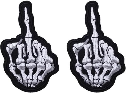 5 PCS HERMERON FARCED PATCH DOSSINGER SELTER ON ON ON IRON ON PATCHES SPATES Middle Finger Patches for DIY Punk Rock and Roll Assum in Saudi Arabia