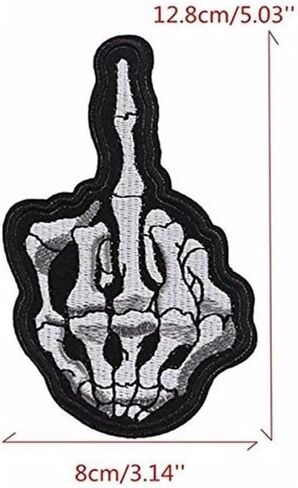 5 PCS HERMERON FARCED PATCH DOSSINGER SELTER ON ON ON IRON ON PATCHES SPATES Middle Finger Patches for DIY Punk Rock and Roll Assum in Saudi Arabia