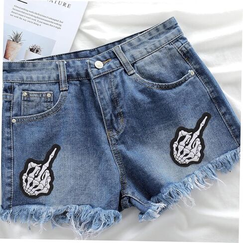 5 PCS HERMERON FARCED PATCH DOSSINGER SELTER ON ON ON IRON ON PATCHES SPATES Middle Finger Patches for DIY Punk Rock and Roll Assum in Saudi Arabia