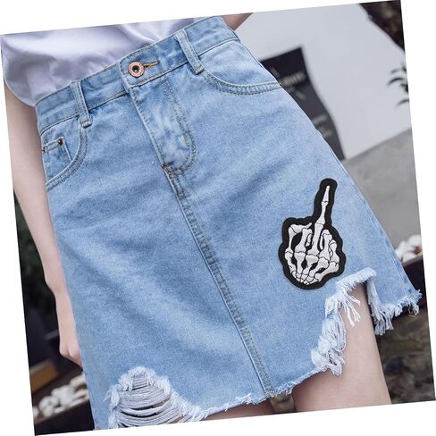 5 PCS HERMERON FARCED PATCH DOSSINGER SELTER ON ON ON IRON ON PATCHES SPATES Middle Finger Patches for DIY Punk Rock and Roll Assum in Saudi Arabia
