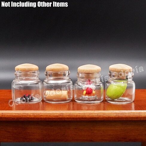 Odoria 1/12 Miniature Glass Jars 4Pcs Dollhouse Decoration Accessories in Saudi Arabia