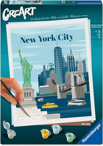 Ravensburger استرخاء Creart New York City Paint by Numbers Kit | هدية فنية مثالية للبالغين وتخفيف التوتر والهواية الإبداعية in Saudi Arabia