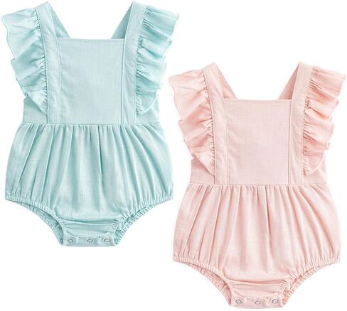 Simplee kids Baby Outfit Jumpsuit Unisex Linen Handmade Romper Jumpsuit Solid Color Long Sleeve Jumpsuit in Saudi Arabia