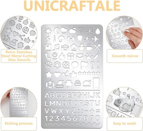 UNICRAFTALE Banners Icons Metal Stencils for Wood Burning Stainless Steel Bubbles Frames Reusable Template Stencils for DIY Engraving Painting Embossing Journaling Bookmark in Saudi Arabia