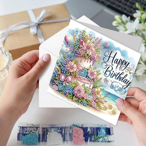 6 حزم أدوات بطاقات DIY Diamond Art ، بطاقات الطلاء الماس ، بطاقات فن الماس مع مظروف لعيد ميلاد عيد الميلاد يوم عيد الشكر (جرو الثلج) in Saudi Arabia