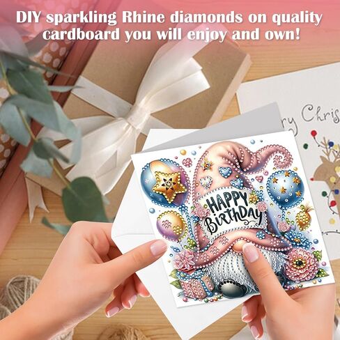 6 حزم أدوات بطاقات DIY Diamond Art ، بطاقات الطلاء الماس ، بطاقات فن الماس مع مظروف لعيد ميلاد عيد الميلاد يوم عيد الشكر (جرو الثلج) in Saudi Arabia