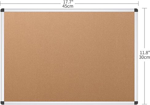 لوحة ملاحظات من الفلين من VIZ-PRO، مقاس 36 × 24 بوصة، إطار من الألومنيوم الفضي in Kuwait