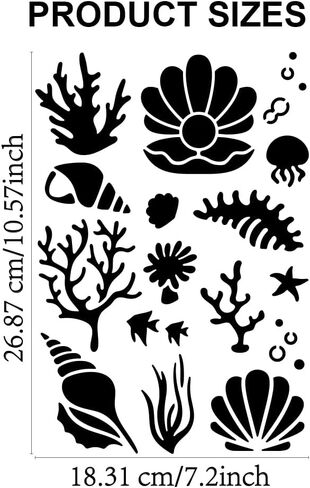 MAYJOYDIY Sunset River Tree Stencils 11.7×8.3inch Large Nature Forest Scene Stencil with Paint Brush Oval Sun Cloud Lake Template for Window Furniture Fabric Canvas DIY Craft Projects in Saudi Arabia