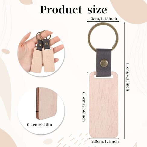 Giantree 12Pcs Wooden Keychain Blanks, Laser Engraving Blanks Wooden Ornaments, Key Chain Bulk Wood Rings, Wood Blanks for Crafts Ring Pet Tag for DIY, Crafts Gift, Pet Tags Key Ring Key Tag in Saudi Arabia
