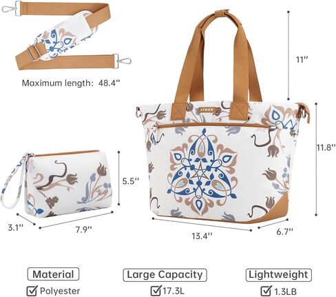 حقيبة حمل بوهو مع مقصورة كمبيوتر محمول وسحاب ، حقيبة كتف محفظة لعمل السفر بين عشية وضحاها الرحلات في عطلة نهاية الأسبوع ، هدية للنساء ، أبيض in Kuwait