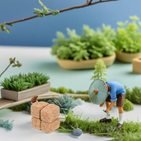 Doitool 8 PCS Mini Hay Bales للديكور المصغر القش القش المصغرة تمثال القش القابل للتكديس لمزرعة Dollhous in Kuwait