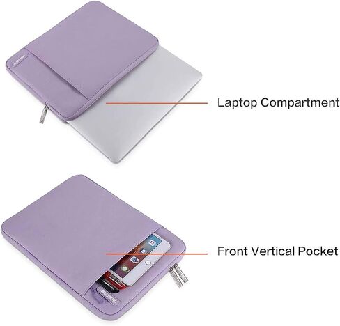 MOSISO Compatible with MacBook Air 13 inch Case 2010-2027 Rlease A1369 A1466, Plastic Hard Shell&Vertical Sleeve Bag with Pocket&Keyboard Cover&Screen Protector, Light Purple in Saudi Arabia