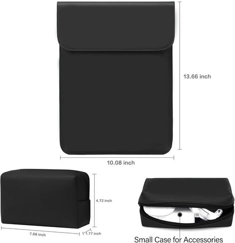 MOSISO Compatible with MacBook Pro 13 inch Case M2 2024, 2023, 2022-2016 M1, Faux Suede Leather Laptop Sleeve with Small Bag&Hard Shell&Keyboard Cover&Screen Protector&Storage Bag, Black in Saudi Arabia