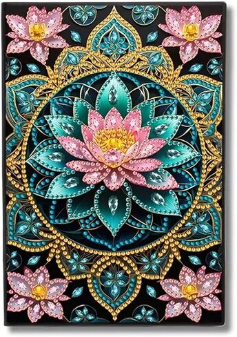 Lotus Diamond Painting دفتر للبالغين ، A5 Diamonds Art Journal و DIY Sketchbook ، مستلزمات Art Kit Diamond ، هدية للمبتدئين ، عشاق الحرفية ، الفنانين. (لوتس) in Kuwait