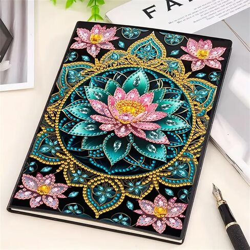 Lotus Diamond Painting دفتر للبالغين ، A5 Diamonds Art Journal و DIY Sketchbook ، مستلزمات Art Kit Diamond ، هدية للمبتدئين ، عشاق الحرفية ، الفنانين. (لوتس) in Kuwait
