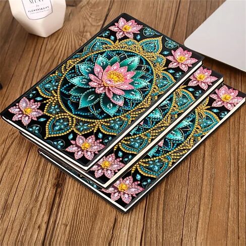 Lotus Diamond Painting دفتر للبالغين ، A5 Diamonds Art Journal و DIY Sketchbook ، مستلزمات Art Kit Diamond ، هدية للمبتدئين ، عشاق الحرفية ، الفنانين. (لوتس) in Kuwait