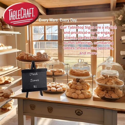 Tablecraft Tabletop Scalboard Sign ، إطار خشب الأسود على طراز Easel ، عرض رسائل طاولة شطيرة من طراز واحد ، لوح أحادي الطاولة ، لوحات القائمة الريفية ، حفلات الزفاف ، المقاهي ، والمطاعم ، 7 "× 6.5" × 9.5 " in Saudi Arabia