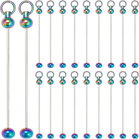 SUNNYCLUE 20Pcs Beadable Keychain Bars Keychain Bead Blanks Beadable Bar Beads Gold Beaded Key Chain for Jewelry Making Charms DIY Key Chain Projects Supplies in Saudi Arabia