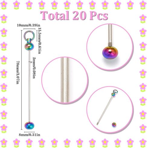 SUNNYCLUE 20Pcs Beadable Keychain Bars Keychain Bead Blanks Beadable Bar Beads Gold Beaded Key Chain for Jewelry Making Charms DIY Key Chain Projects Supplies in Saudi Arabia