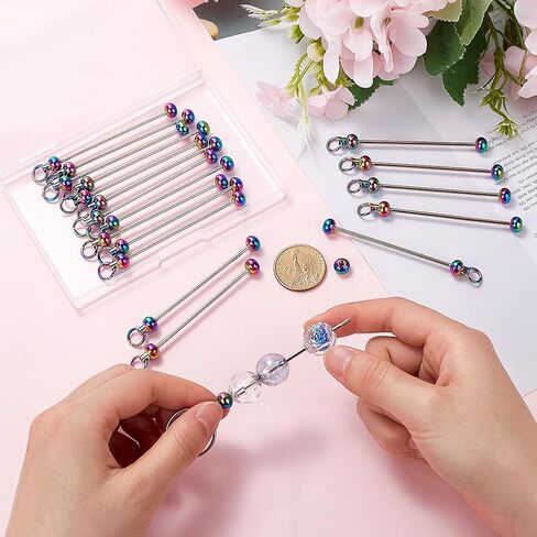 SUNNYCLUE 20Pcs Beadable Keychain Bars Keychain Bead Blanks Beadable Bar Beads Gold Beaded Key Chain for Jewelry Making Charms DIY Key Chain Projects Supplies in Saudi Arabia