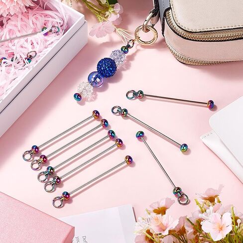 SUNNYCLUE 20Pcs Beadable Keychain Bars Keychain Bead Blanks Beadable Bar Beads Gold Beaded Key Chain for Jewelry Making Charms DIY Key Chain Projects Supplies in Saudi Arabia