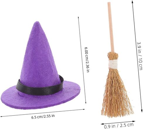 Halloween Witch Hat Mini Wizard Hat Miniature Witch Hat Dollhouse Broom Small Wizard Hat Witch Hat Cake in Saudi Arabia