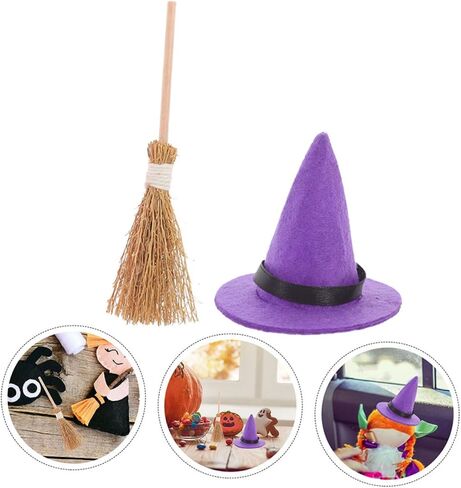 Halloween Witch Hat Mini Wizard Hat Miniature Witch Hat Dollhouse Broom Small Wizard Hat Witch Hat Cake in Saudi Arabia