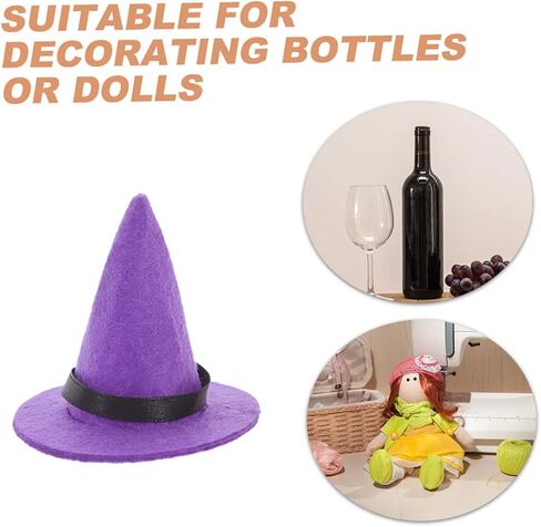 Halloween Witch Hat Mini Wizard Hat Miniature Witch Hat Dollhouse Broom Small Wizard Hat Witch Hat Cake in Saudi Arabia