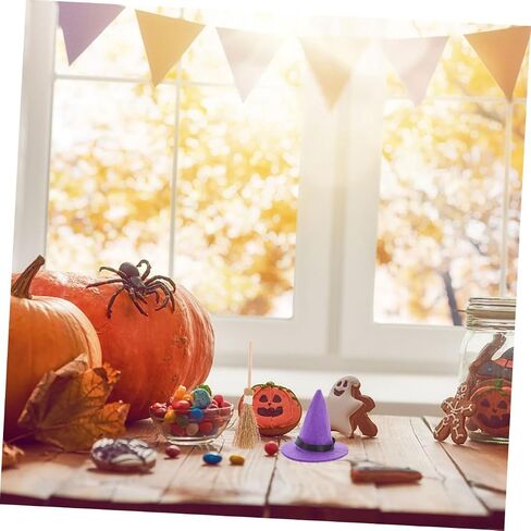 Halloween Witch Hat Mini Wizard Hat Miniature Witch Hat Dollhouse Broom Small Wizard Hat Witch Hat Cake in Saudi Arabia