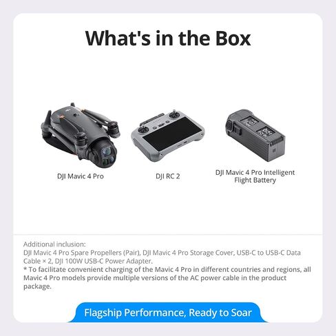 DJI MAVIC 4 Pro Drone مع DJI RC 2 ، طيار تري-الكاميرات الرائد مع كاميرا 100 ميجابكسل 4/3 CMOS HASSELBLAD ، للمحترفين ، 30 كم/18.6MI نقل الفيديو in Kuwait