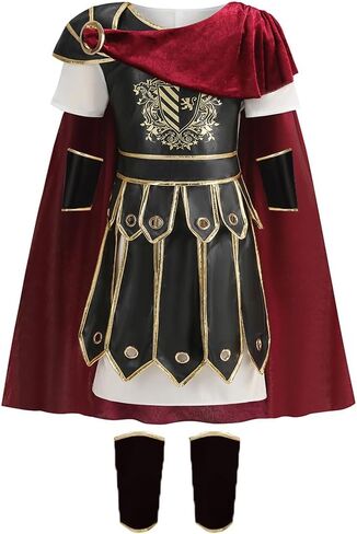 yolsun Boys Roman Soldier Costume Kids Warrior Knight Costume Brave Medievel Gladiator Halloween Cosplay in Saudi Arabia